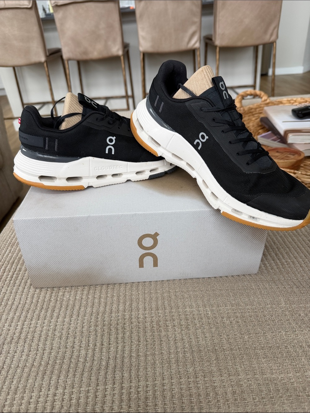 On Running Women's Black and Gum CloudTec Running Sneakers